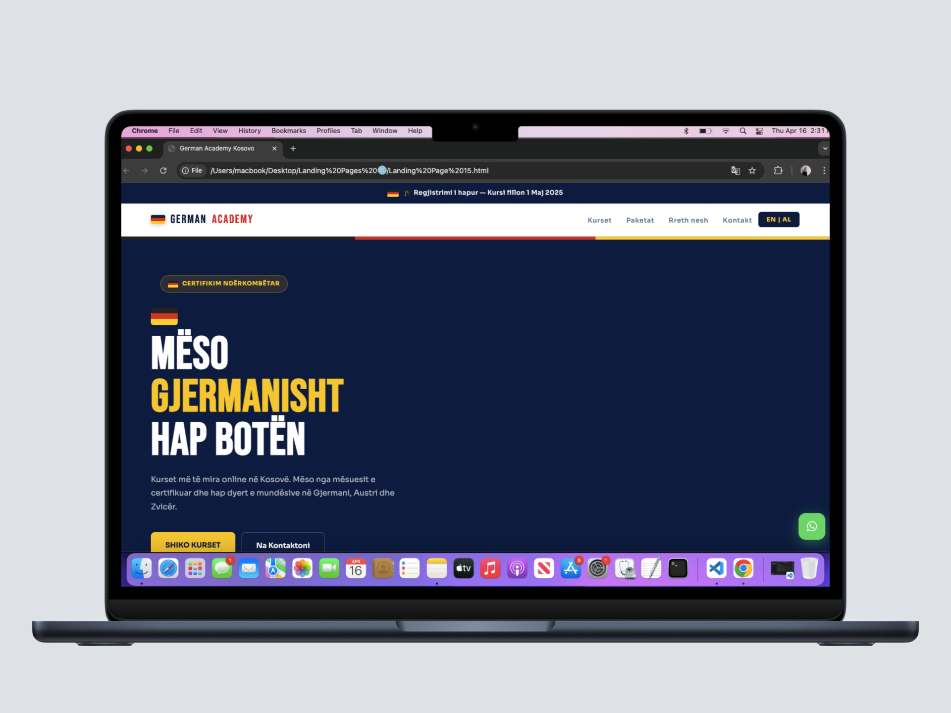 Course Landing Page